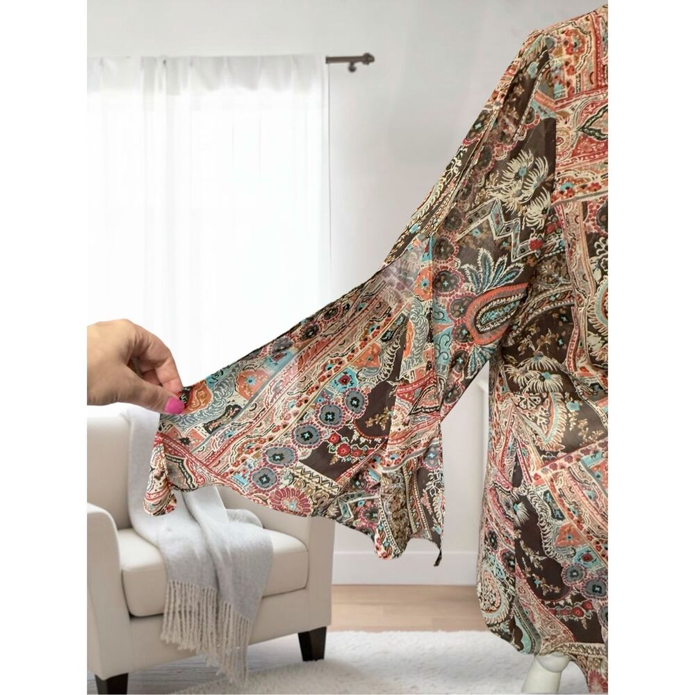 Lane Bryant Semi Sheer Boho Scarf Top Tunic Sz 18/20 2X - Picture 10 of 14